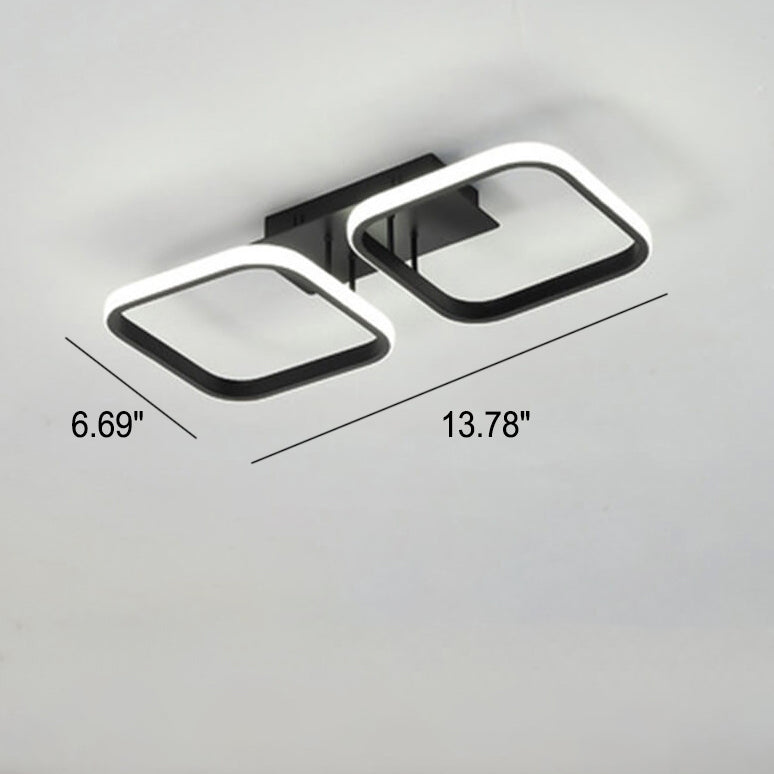 Nordic Simple Creative Square Combination Design LED Semi-flush Mount Light