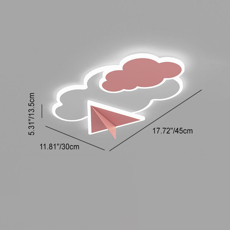 Lumendat Contemporary Creative Kids Iron Acrylic Plane Cloud Astronaut LED Flush Mount Ceiling Light For Bedroom Lumendat