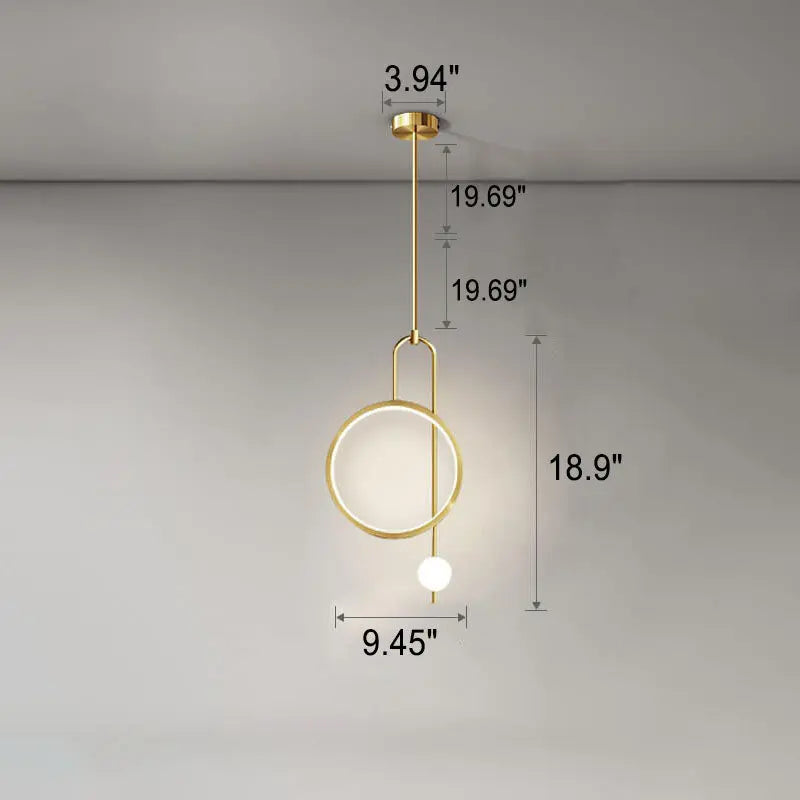 European Minimalist Light Luxury Circular Metal Acrylic LED Chandelier Lumendat