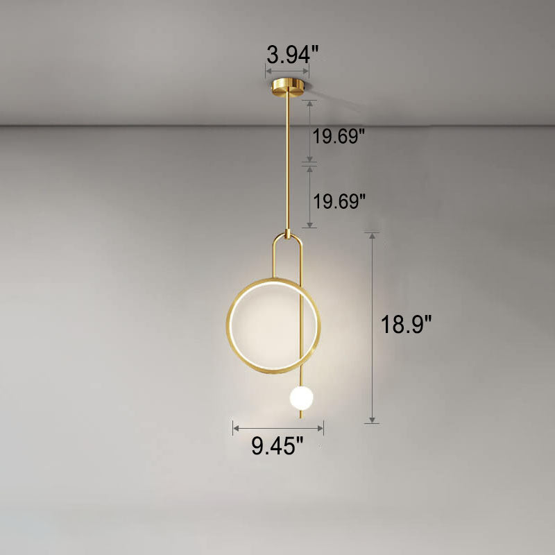 European Minimalist Light Luxury Circular Metal Acrylic LED Chandelier