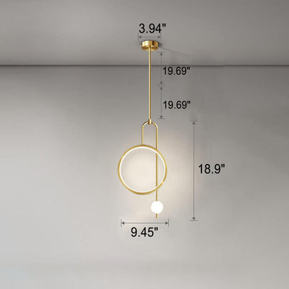 European Minimalist Light Luxury Circular Metal Acrylic LED Chandelier
