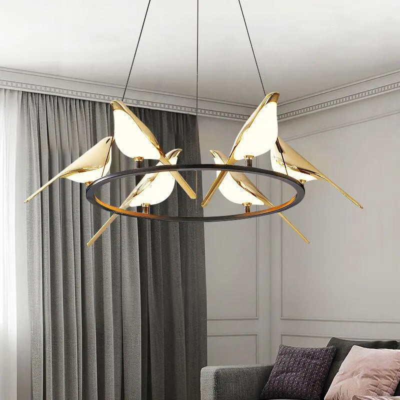 Nordic Creative Bird Shaped Acrylic LED 1/3/6 Light Chandelier Lumendat