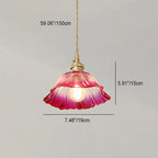 Modern Art Deco Sunflower Copper Glass 1-light Pendant Light for Living Room Lumendat