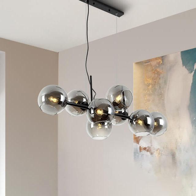 Modern Glass Magic Bean 8-light LED Chandelier BulbSquare