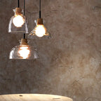 Nordic Clear Rippled Glass Shaded 1-light Pendant Light Lumendat
