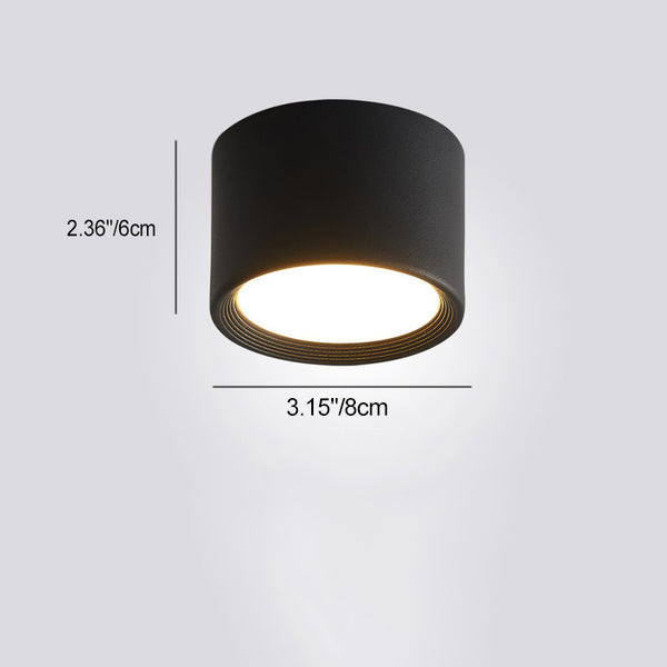 Modern Minimalist Cylinder Aluminum Acrylic LED Flush Mount Ceiling Light For Hallways Lumendat