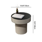 Modern Minimalist Round Plywood MDF Frame Nightstand With Drawer Storage for Bedroom Lumendat