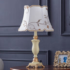 Round Fabric Resin Base Classical 1-Light Table Lamp Lumendat
