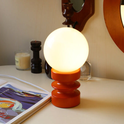 Vintage Orange Solid Glass 1-Light Table Lamp Lumendat