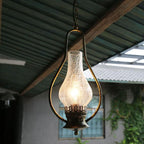 Vintage Kerosene Cracked Glass Shade 1-light Pendant Light BulbSquare