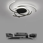 Minimalist Creative Circle Strip Aluminum Semi-flush Mount Ceiling Light