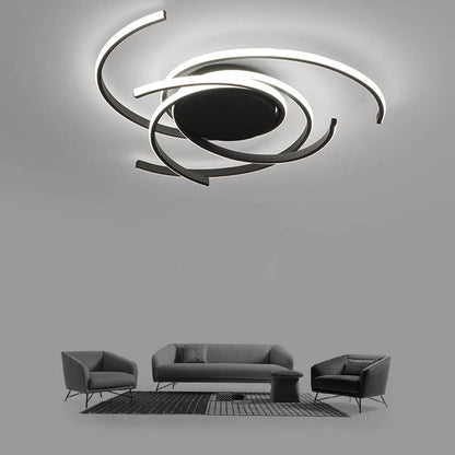 Minimalist Creative Circle Strip Aluminum Semi-flush Mount Ceiling Light