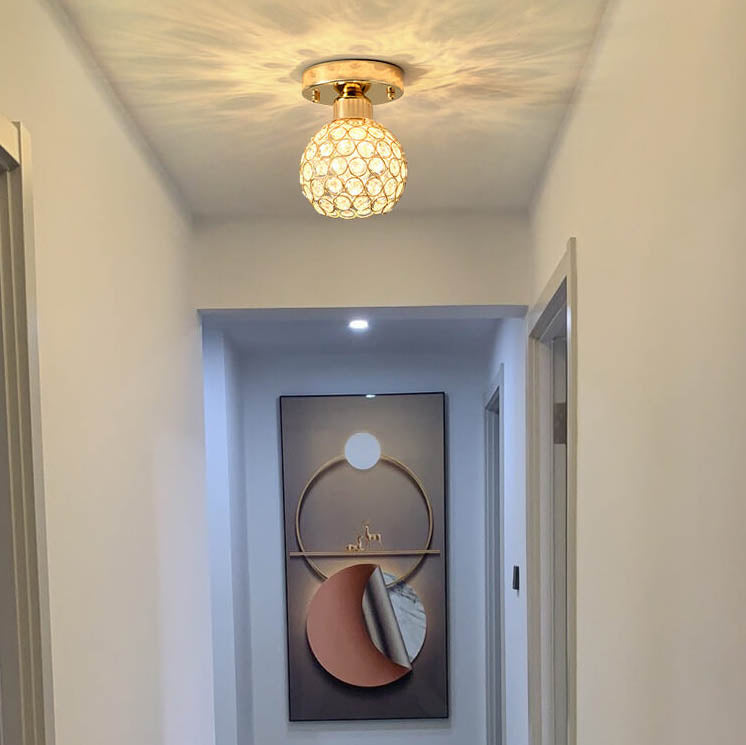 Modern Creative Crystal 1-light Semi-flush Mount Ceiling Light