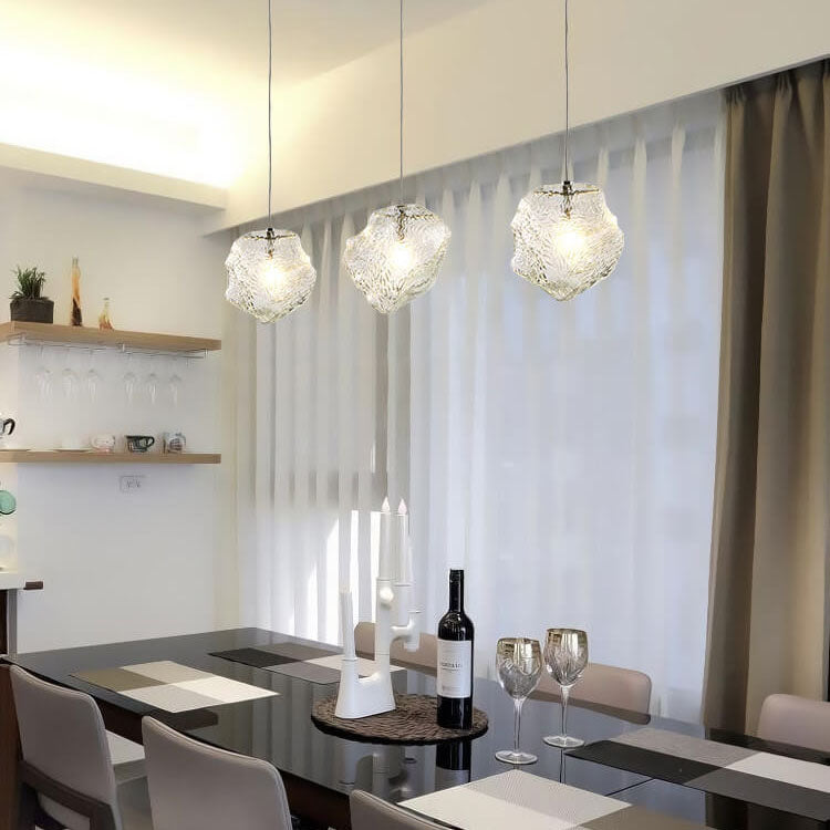 Nordic Creative Ice Cube Glass 1-light Pendant Light BulbSquare