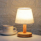Vintage Linen Drum Shade 1-Light LED Table Lamp Lumendat