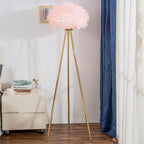 Modern Feather 1-Light Globe Standing Floor Lamp Lumendat