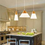 Nordic Wood Grain Glass Cone Shaped 1-light Pendant Light Lumendat