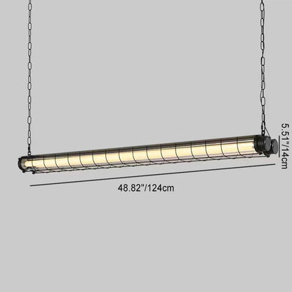 Contemporary Industrial Long Metal Acrylic 1/2 Light Island Light Chandelier for Dining Room