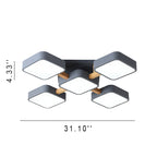 Lumendat Modern Acrylic Small Cube Combination LED Flush Mount Light Lumendat