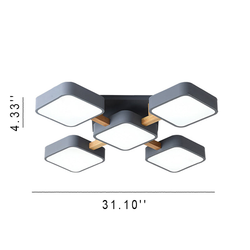 Lumendat Modern Acrylic Small Cube Combination LED Flush Mount Light Lumendat