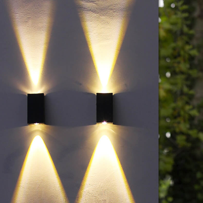Simple Solar Trapezoid Outdoor Waterproof Up and Down Lights LED Wall Sconce Lamp Lumendat