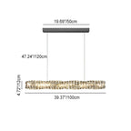 Modern Simplicity Stainless Steel Crystal Strip LED Island Light Pendant Light for Dining Room BulbSquare