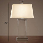 Modern Fabric Lampshade Crystal Base 1-Light Table Lamp Lumendat