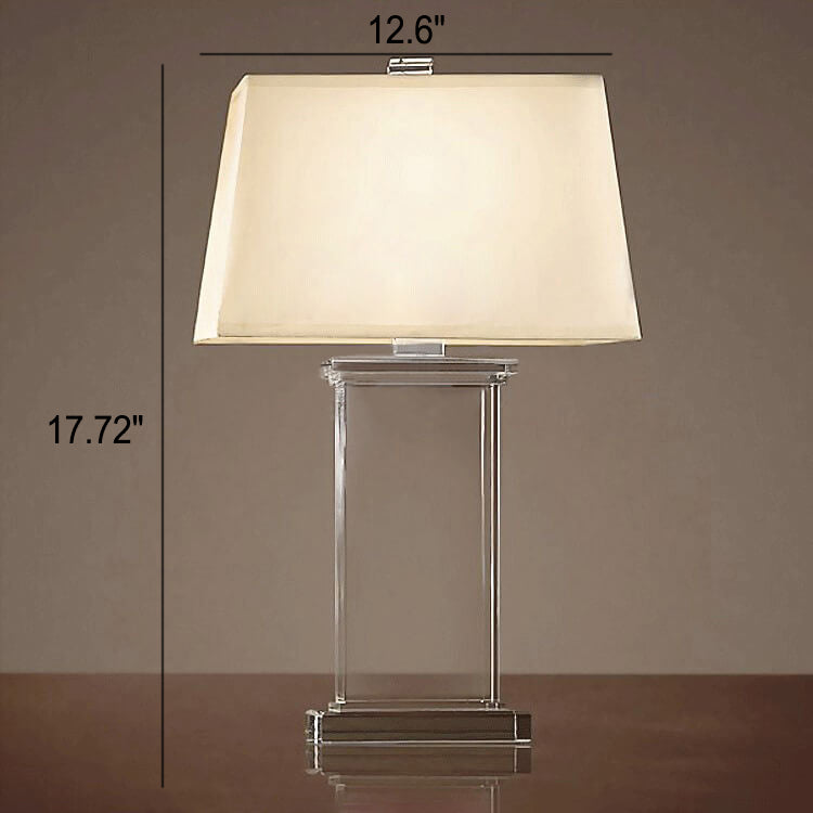 Modern Fabric Lampshade Crystal Base 1-Light Table Lamp Lumendat