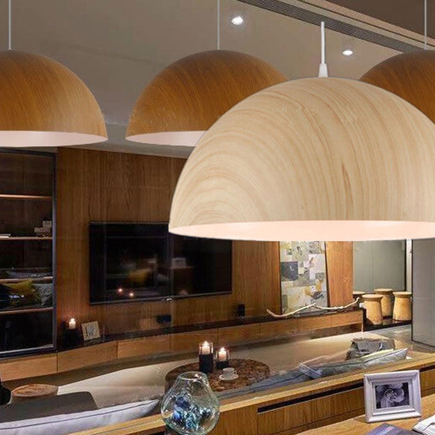 Nordic Minimalist Marbled Semicircle 1-light Pendant Light BulbSquare