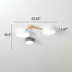 Scandinavian Minimalist Solid Wood Iron LED Flush Mount Lighting BulbSquare