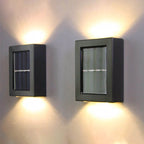 Solar Square Up and Down Lighted LED Outdoor Waterproof Garden Wall Sconce Lamp Lumendat