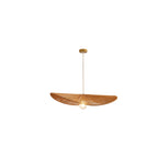 Japanese Minimalist Rope Weaving Straw Hat Round 1-light Pendant Light BulbSquare