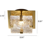 Nordic Luxury Crystal Cube LED Semi-flush Mount Ceiling Light