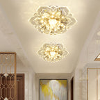 Modern Crystal Flower Shape LED Flush Mount Ceiling Light BulbSquare