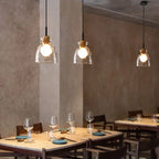 Nordic Clear Rippled Glass Shaded 1-light Pendant Light Lumendat