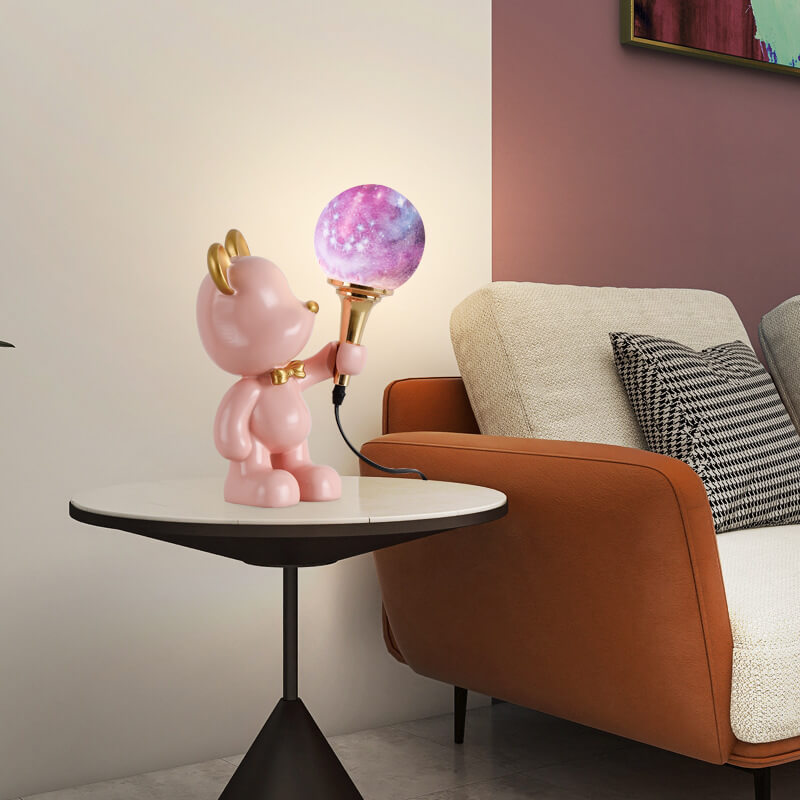 Lumendat Creative Cartoon Bear Resin 1-Light Night Light Table Lamp Lumendat