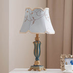 Round Fabric Resin Base Classical 1-Light Table Lamp Lumendat