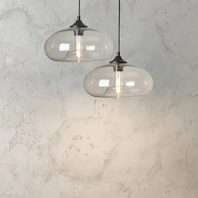 Creative Colored Glass Oval 1-light Pendant Light Lumendat