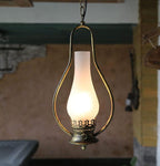 Vintage Kerosene Cracked Glass Shade 1-light Pendant Light BulbSquare