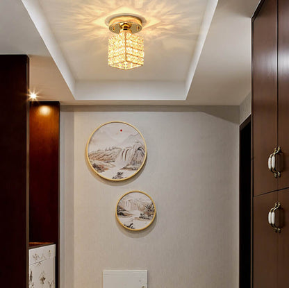 Modern Creative Crystal 1-light Semi-flush Mount Ceiling Light