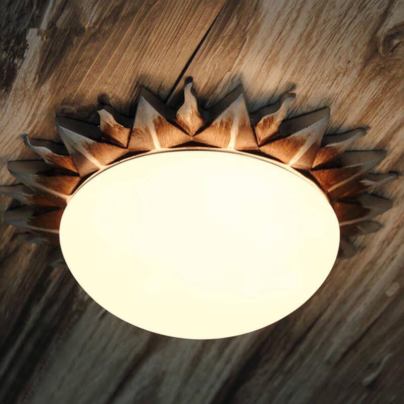 Vintage Glass Sun Bowl Shaped 1/3-Light Flush Mount Ceiling Light Lumendat