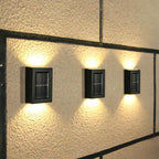 Solar Square Up and Down Lighted LED Outdoor Waterproof Garden Wall Sconce Lamp Lumendat