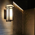 Modern Glass Square Iron 1-Light Waterproof Outdoor Wall Sconce Lamp Lumendat
