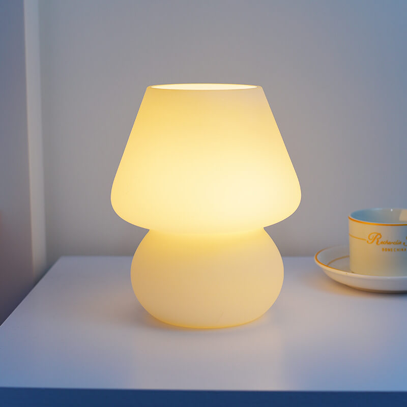 Retro Creative Glass Mushroom 1-Light LED Night Light Table Lamp Lumendat