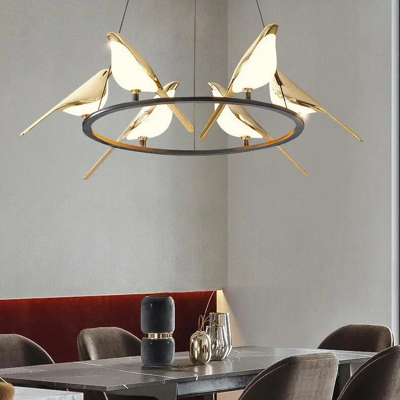 Nordic Creative Bird Shaped Acrylic LED 1/3/6 Light Chandelier modern luxury lighting fixture