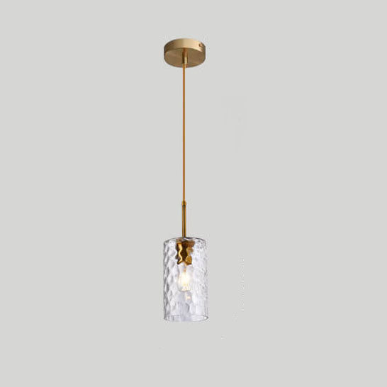 Nordic Water Ripple Glass 1-light Cylinder Pendant Light