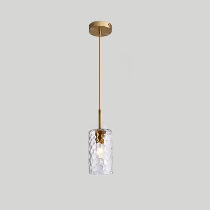 Nordic Water Ripple Glass 1-light Cylinder Pendant Light