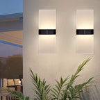 Courtyard Waterproof Acrylic LED Solar Wall Sconce Lamp Outdoor Light Lumendat