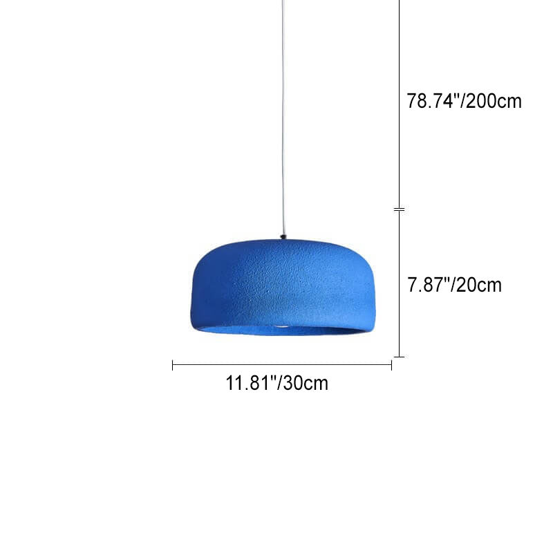 Japanese Minimalist Matte Texture Resin Dome 1-light Pendant Light BulbSquare