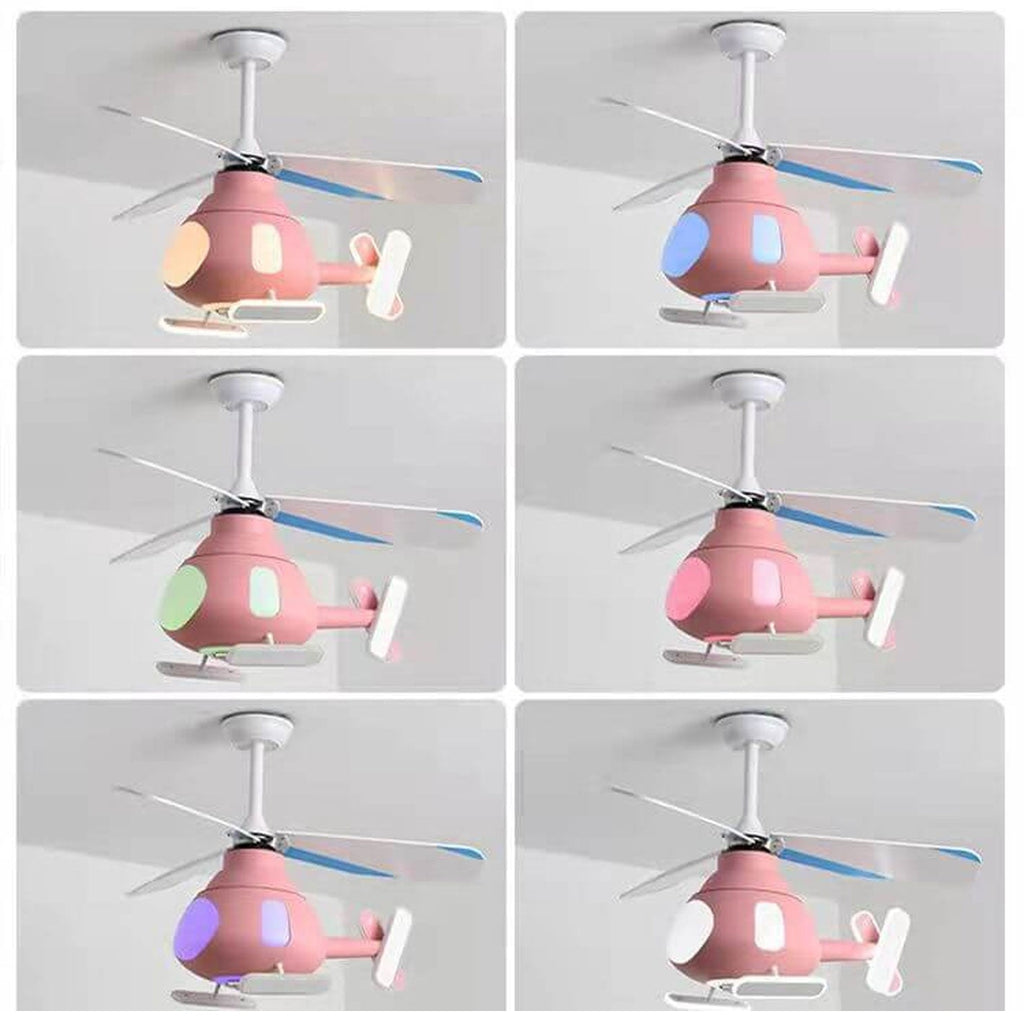 Lumendat Cartoon Creative Aircraft Design LED Downrods Ceiling Fan Light Lumendat